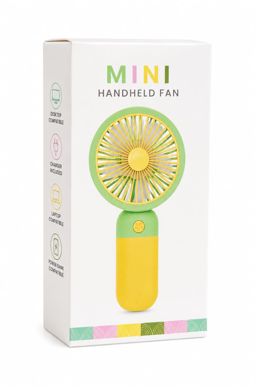 Portable Mini Rechargeable Fan Handheld & Desktop Fan with 3-Speed