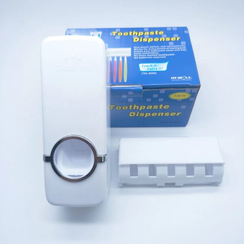 Toothpaste Dispenser and Toothbrush Holder Set