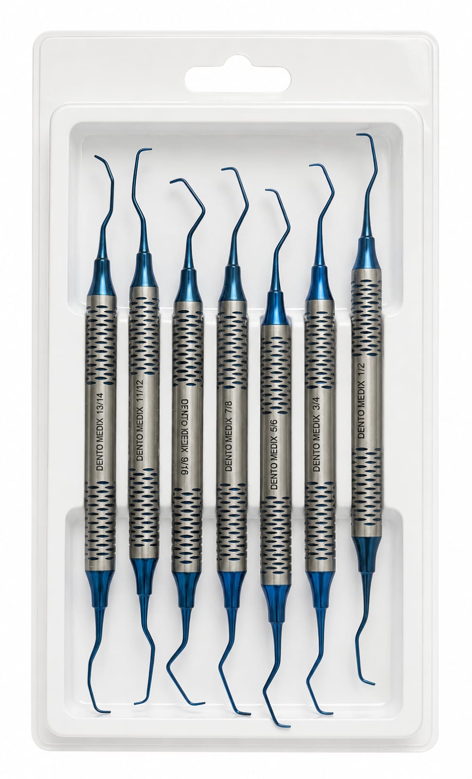 7 Pcs Titanium Coated Gracey Curettes Set Periodontal Scaler Kit