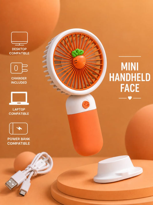 Portable Mini Rechargeable Fan Handheld & Desktop Fan with 3-Speed