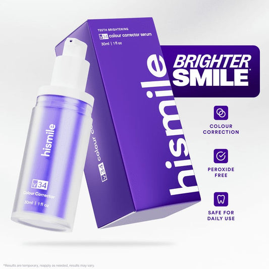 Hismile v34 Colour Corrector Teeth Whitening Booster, Purple Toothpaste, Color Correcting Technology, V34, Tooth Colour Corrector